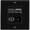 RiteAV CAT7 Phone TOSLINK USBC Wall Plate Decorative [Black] view 1