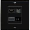 RiteAV CAT6 HDMI Phone USBC Wall Plate Decorative [Black] view 1
