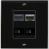 RiteAV CAT7 Phone 2 USBC Wall Plate Decorative [Black] view 1