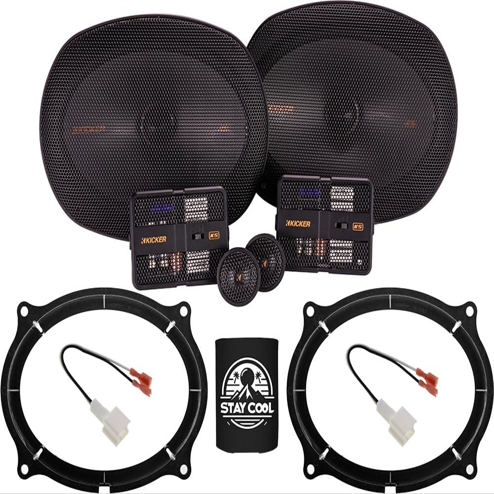 KICKER Speakers 6X9 inch for Nissan Frontier 2022-2024 Upgrade Kit - Pair of KS Series with Adapters and Harness, Component Car Audio Front Door Speaker KSS690, 51KSS6904