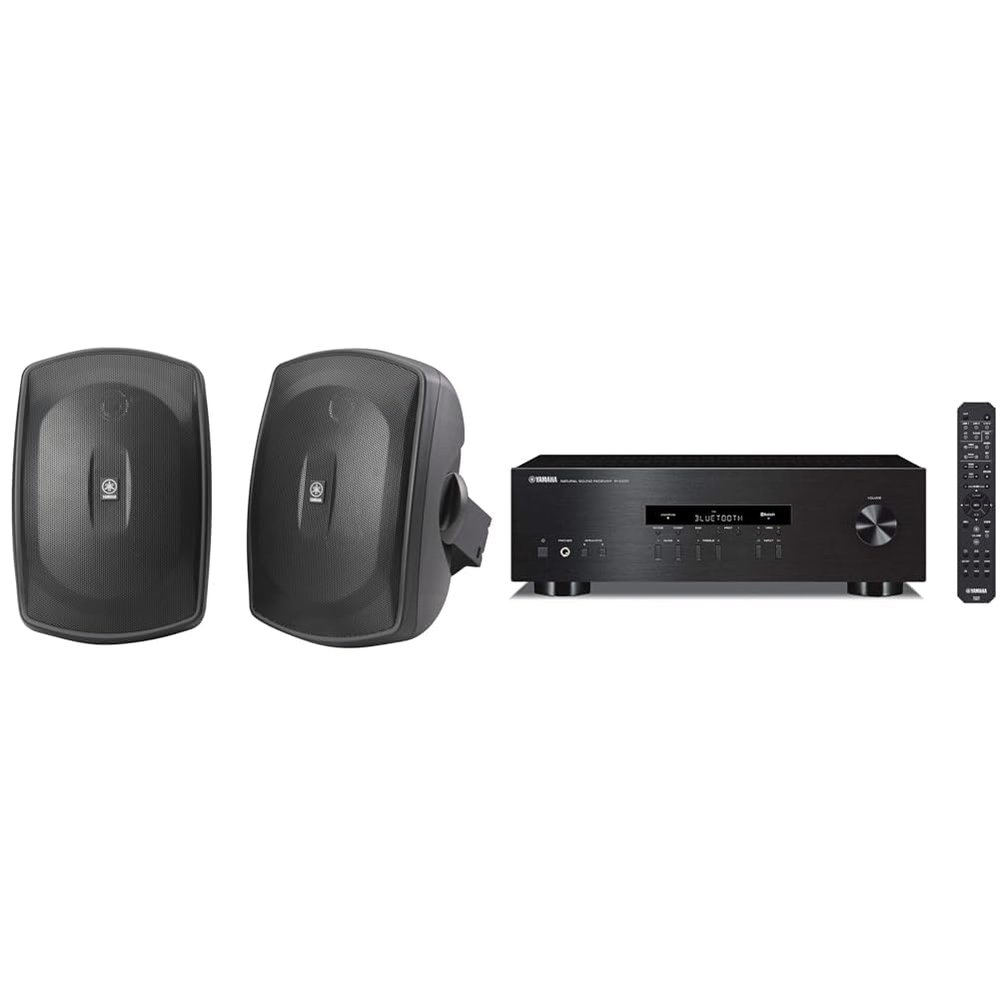 YAMAHA NS-AW190BL 2-Way Speakers and R-S202BL Stereo Receiver Bundle