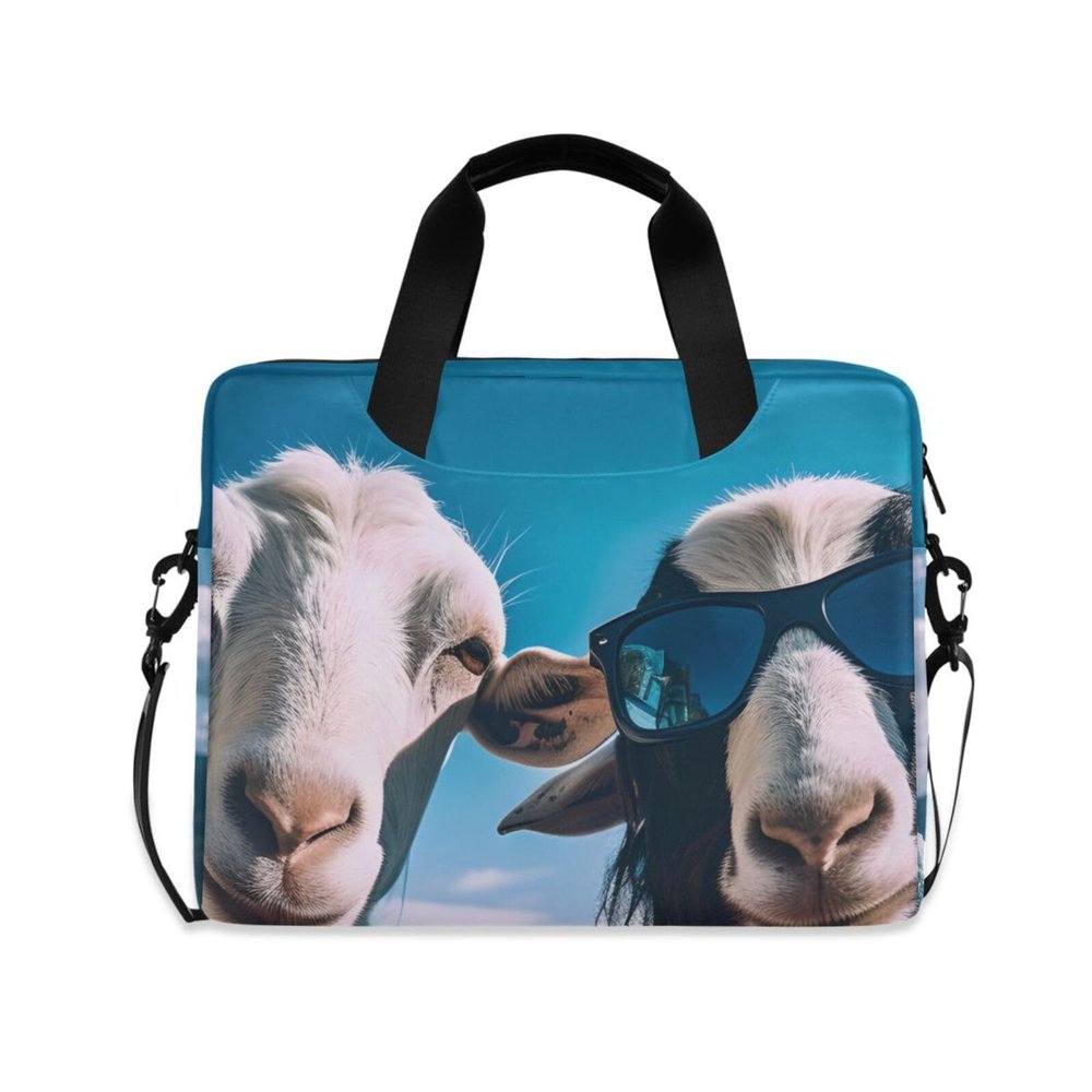 BOENLE Laptop Bag Fits Up to 16 Inch Computer Goat in Blue Suit Laptop Briefcases for Men Women