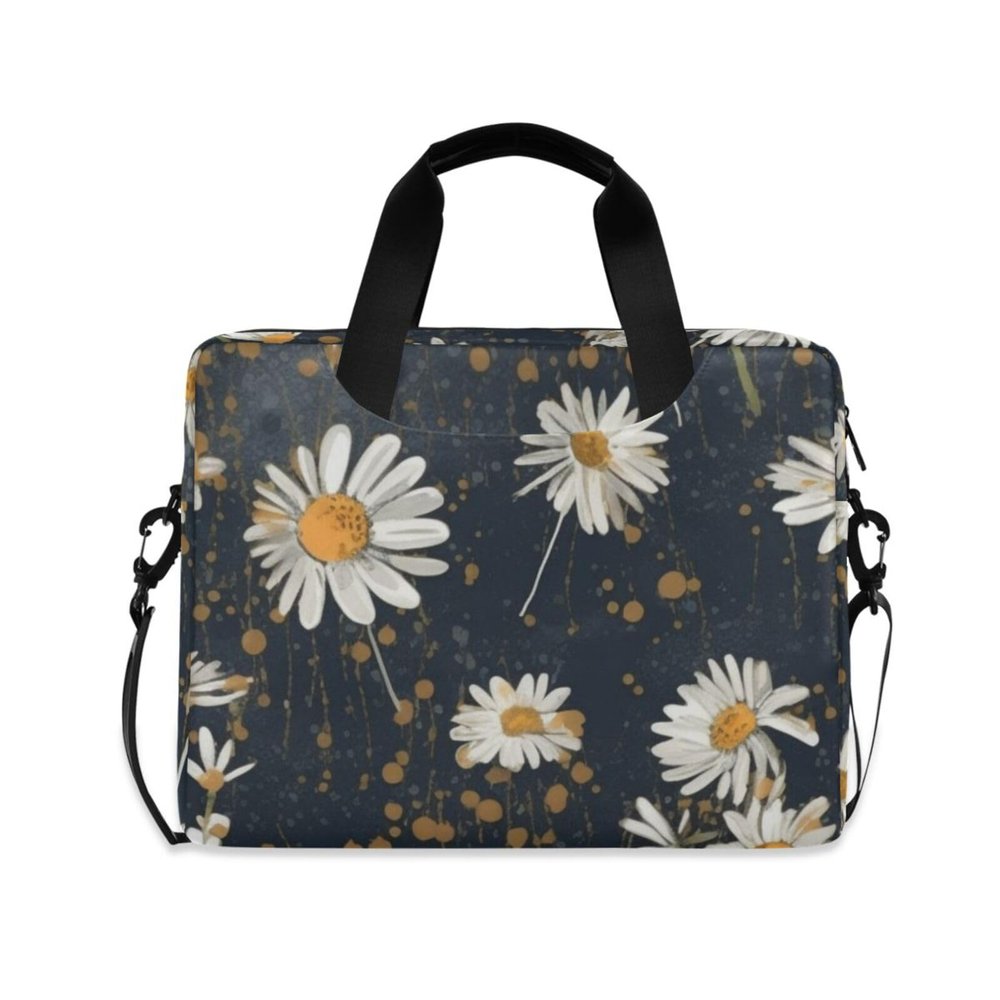 BOENLE Laptop Bag Fits Up to 16 Inch Computer Elegant Daisies Laptop Briefcases for Men Women