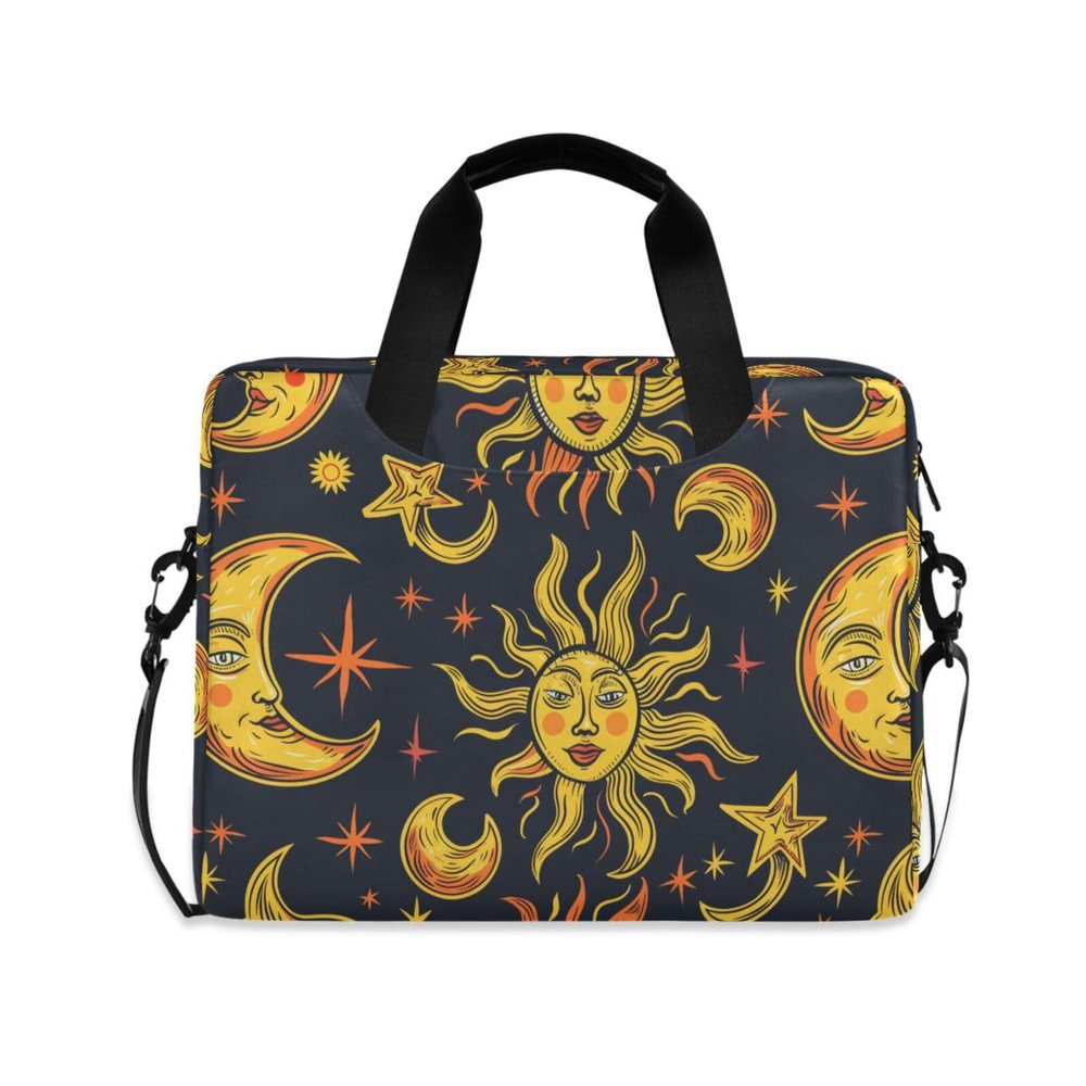 BOENLE Laptop Bag Fits Up to 16 Inch Computer Witchcraft Golden Face Moon Laptop Briefcases for Men Women