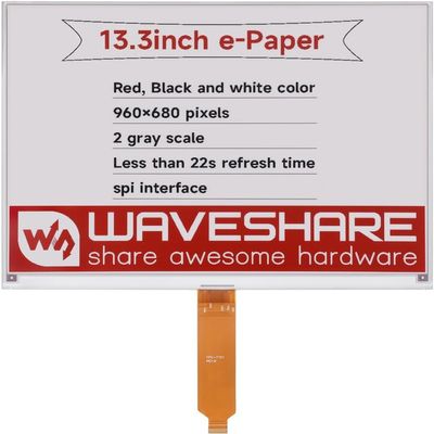 13.3inch E-Paper E-Ink Display HAT (B) Compatible with Raspberry Pi 5/4B/3B+/3B/2B/B+/A+/Zero/Zero W/WH/Zero 2W Series Boards, 960680 Pixels, Without Driver HAT @XYGStudy