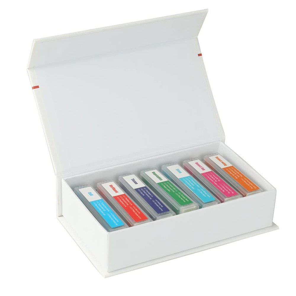 JOEBO Microscope Kit 35 Piece of Colorful Microscope Specimens Biological Specimen Slides Microscope Lens Adapters