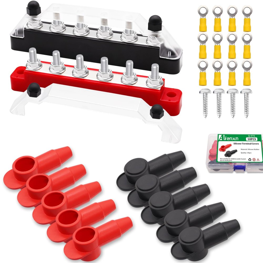 Aienxn 12V Bus Bar and 10PCS Silicone Terminal Covers