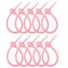 10Pcs Reusable Silicone Zip Ties, Light Pinkish Silicone Ties Bag Clip, Elastic Cable Organizer for Home Office Table Desk,Bread Tie,Food Saver,Bag Sealing Clips view 1