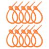 10Pcs Reusable Silicone Zip Ties, Orange Silicone Ties Bag Clip, Elastic Cable Organizer for Home Office Table Desk,Bread Tie,Food Saver,Bag Sealing Clips view 1