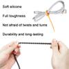 10Pcs Reusable Silicone Zip Ties, Mint Green Silicone Ties Bag Clip, Elastic Cable Organizer for Home Office Table Desk,Bread Tie,Food Saver,Bag Sealing Clips view 4
