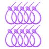 10Pcs Reusable Silicone Zip Ties, Purple Silicone Ties Bag Clip, Elastic Cable Organizer for Home Office Table Desk,Bread Tie,Food Saver,Bag Sealing Clips view 1
