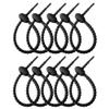 10Pcs Reusable Silicone Zip Ties, Black Silicone Ties Bag Clip, Elastic Cable Organizer for Home Office Table Desk,Bread Tie,Food Saver,Bag Sealing Clips view 1