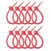 10Pcs Reusable Silicone Zip Ties, Red Silicone Ties Bag Clip, Elastic Cable Organizer for Home Office Table Desk,Bread Tie,Food Saver,Bag Sealing Clips view 1