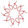 10Pcs Reusable Silicone Zip Ties, Red Silicone Ties Bag Clip, Elastic Cable Organizer for Home Office Table Desk,Bread Tie,Food Saver,Bag Sealing Clips view 2