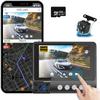 D89 Dash Cam,4" Touch Screen,1080P Front and Rear Interior Lens,IR Night Vision,WiFi App Control, GPS 24H Parking Mode G-Sensor Loop Recording Car DVR with 64G SD Card view 1