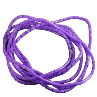 Spiral Wrap 6mm 10mm Spiral Wire Wrapping Bands Organizer Cable Sleeve Winding Pipe Line Tube Protection Cord Sheath Bundle Management Hose Tubing Cover (Color : Purple Color, Size : 8mm ID 5 Meter