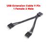 10CM USB Motherboard Cable USB Header Extension Cable 9Pin 1 Female To 2 Male Y Splitter Cable 3.94in 1PC 9Pin Computer Motherboard USB Extension Cable 1 Female To 2 Male Y Splitter Extension PC view 2