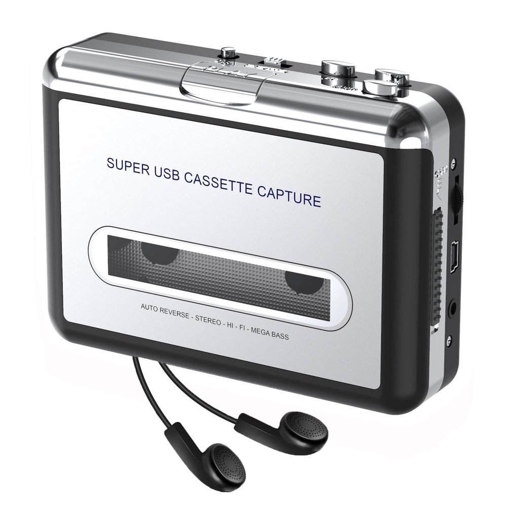 Cassette Player - Compact Tape Player Portable Recorder with Earphone-Convert Audio Music Cassette to MP3 Digital, Compatible with Laptop/PC/MAC- for Entertainment, Travel, Light Sports(Silver)