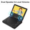 9.5" Portable DVD Player with 7.5" Swivel Display Screen, 5-Hour Built-in Rechargeable Battery, Car DVD Player for Kids and Car, Dual Speakers, Sync TV, Support SD Card/USB/Disc Regions Free view 3