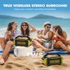 ANCOON Speakers Bluetooth Wireless: 80W(Peak) Loud Speaker with Bass, 20H Playtime, IPX6 Waterproof, Large Jobsite Speakers for Work, Outdoor, Workshop, Garage, Portable Speaker with TWS (Yellow) view 4