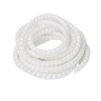 Spiral Wrap 1 Meter Cable Sleeve Spiral Wrap 8mm 20mm 35mm 42mm Cable Organizer Flexible Line Wire Pipe Protector Winding Cover Tube Tubing Cover (Color : White, Size : 25mm)