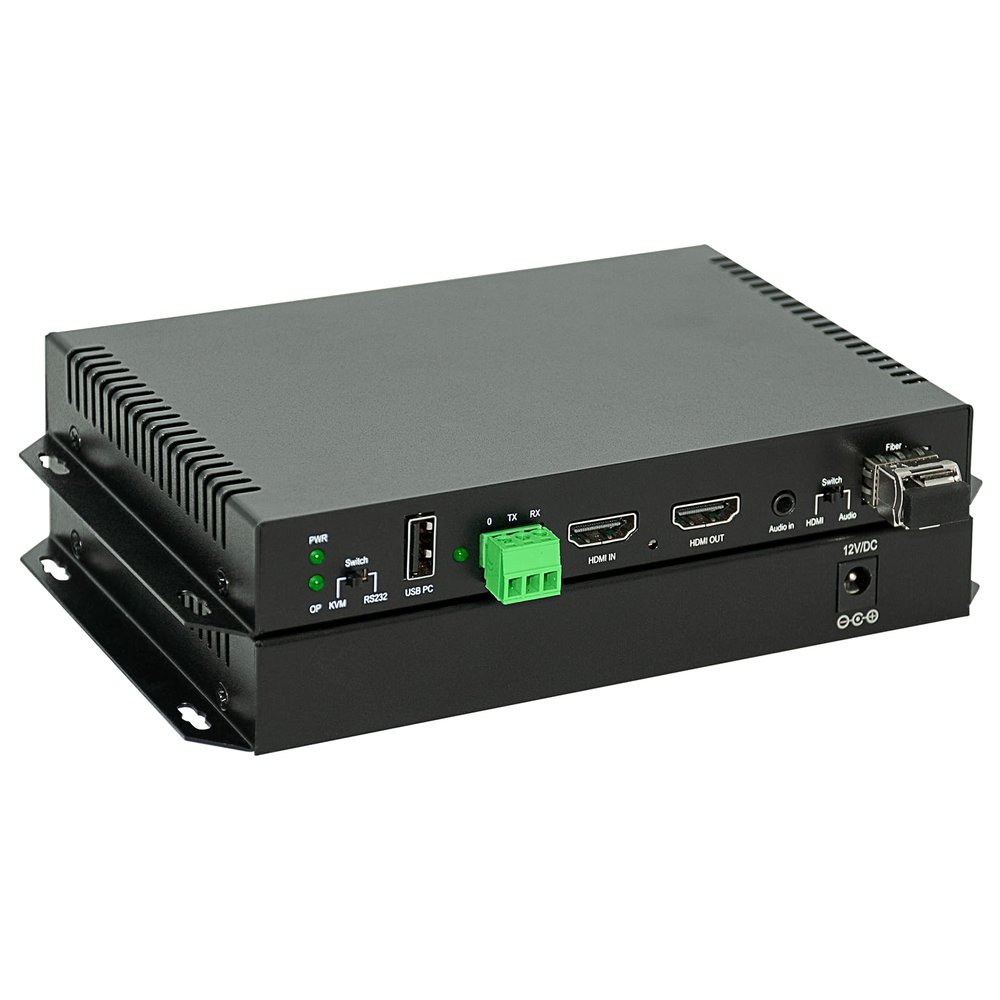 ORIVISION HDMI KVM Extender Over Fiber Optic, 1080@60hz, 10KM Uncompressed Transmission Over Single Mode 1 Core, Loop-Out Dual Output, KVM KB & Mouse, 3D,RS232, Optical Fiber Extender