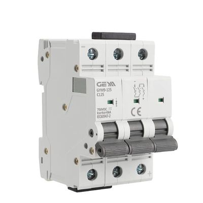 PGMTDEFXJO Circuit Breaker 8 0a 100a 125a 6ka 3p 750VDC Mini Circuit Breaker Din Rail DC Breaker Gym9-125 (Color : 125a, Size : 3 Pole 750VDC)