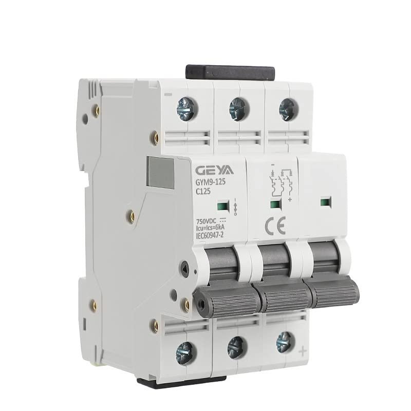 PGMTDEFXJO Circuit Breaker 8 0a 100a 125a 6ka 3p 750VDC Mini Circuit Breaker Din Rail DC Breaker Gym9-125 (Color : 125a, Size : 3 Pole 750VDC)