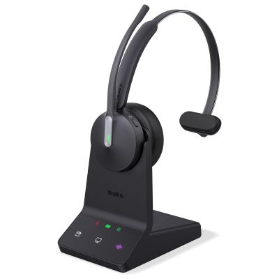Yealink WH64 DECT & Bluetooth Mono UC Zoom Wireless Headset, 606 ft Range Single Ear Work Headphones with 3X Noise Cancelling Mic, 26H Talk Time, Ringer, Office Headsets for Desk Phone, PC,Cellphone
