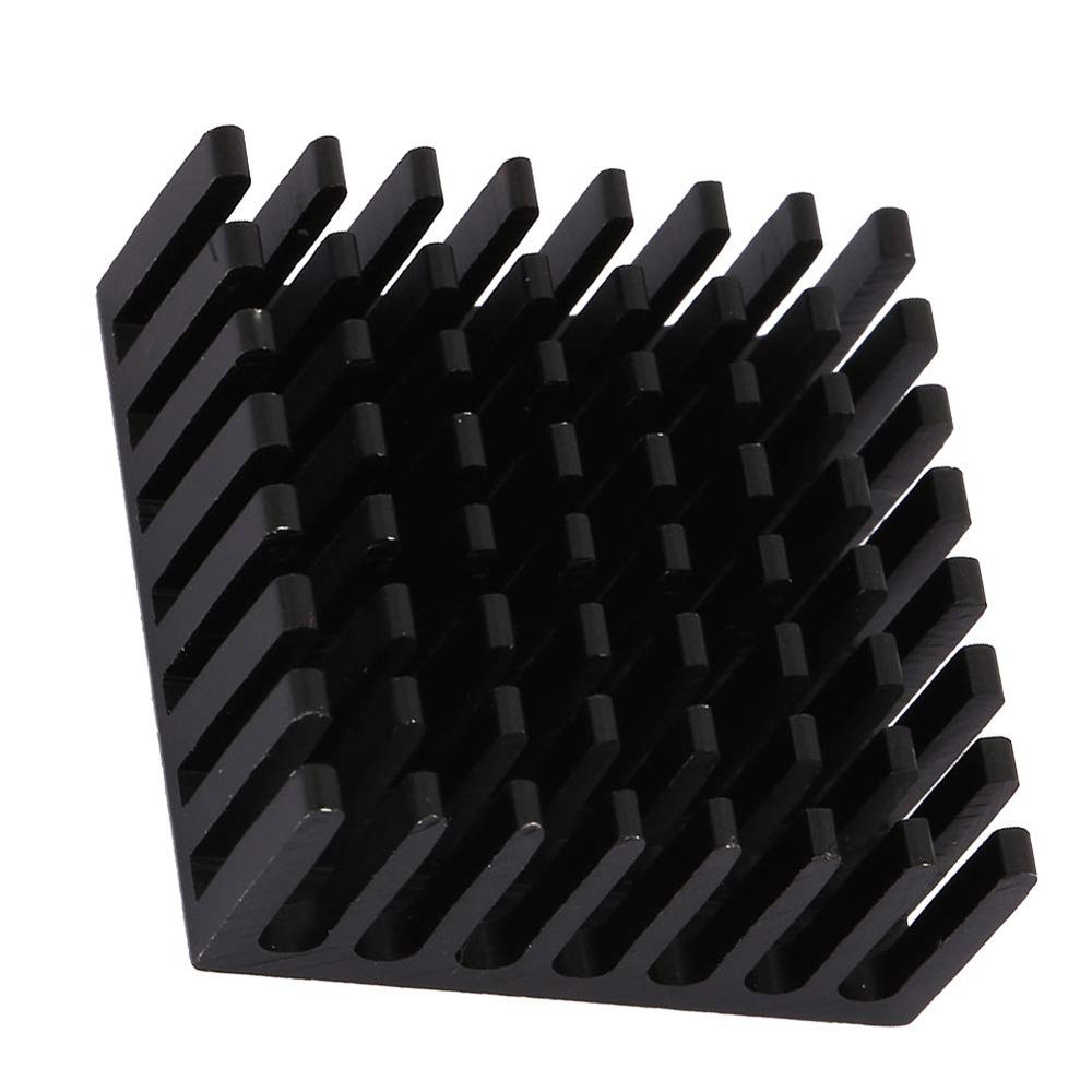 10pcs P25 x 10 x 25 B Heat Sink, Aluminum Cooler with Thermal Conductive Adhesive Tape Cooling Fin for Cooling 3D Printers Stepper Motor Black