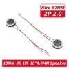 WENBIXIA 5Pcs 13 15 16 17 18 20 23 25 26 MM 8 Ohm 1W Round Loudspeaker 8Ohm 1 Watt Plastic Inner Magnetic Small Loud Speaker with Cable (Color : 5PCS 18MM 2P2.0) view 2