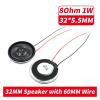 WENBIXIA 5Pcs Speaker 8 Ohm 1 watt 1W 8R Loudspeaker 20 23 26 28 30 32 36 40 MM Thickness 5MM with Wire Length 60MM (Color : 5 Pcs 32MM) view 2