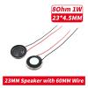 WENBIXIA 5Pcs Speaker 8 Ohm 1 watt 1W 8R Loudspeaker 20 23 26 28 30 32 36 40 MM Thickness 5MM with Wire Length 60MM (Color : 5 Pcs 23MM) view 2