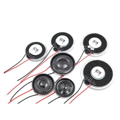 WENBIXIA 5Pcs Speaker 8 Ohm 1 watt 1W 8R Loudspeaker 20 23 26 28 30 32 36 40 MM Thickness 5MM with Wire Length 60MM (Color : 5 Pcs 26MM)