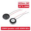WENBIXIA 5Pcs Speaker 8 Ohm 1 watt 1W 8R Loudspeaker 20 23 26 28 30 32 36 40 MM Thickness 5MM with Wire Length 60MM (Color : 5 Pcs 26MM) view 2