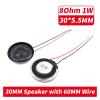WENBIXIA 5Pcs Speaker 8 Ohm 1 watt 1W 8R Loudspeaker 20 23 26 28 30 32 36 40 MM Thickness 5MM with Wire Length 60MM (Color : 5 Pcs 30MM) view 2