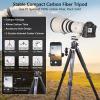 ARTCISE Compact Lightweight Travel Carbon Tripod 40mm Carbon Fiber Tube Heavy Duty Camera Tripod for DSLR Digital Camcorder Max Load 88.2lbs/40kg view 2
