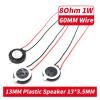 WENBIXIA 5PCS Diameter 13MM 15MM Inner Tape Wire 60MM Speaker 8R 0.5 1W Speaker with Double Sided Tape 8ohm 1W (Color : 5PCS 13MM 8R 1W) view 2