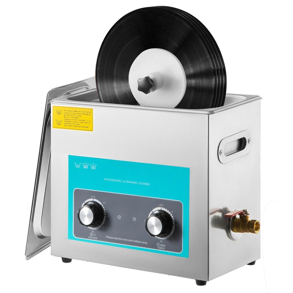 6L Ultrasonic Record Cleaner with Heating Timer Button Control,150W Stainless Steel Cleaner for Records,Cleaning of 1-3 Vinyl Records Jewellery, Watches, Holders, Glasses, Teeth