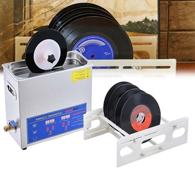 6L 180W 40KHz Commercial Ultrasonic Cleaner, Professional Ultrasonic Vinyl Records Cleaning Machine, with Heater and Timer, Clean 1-6 Vinyl Records One time