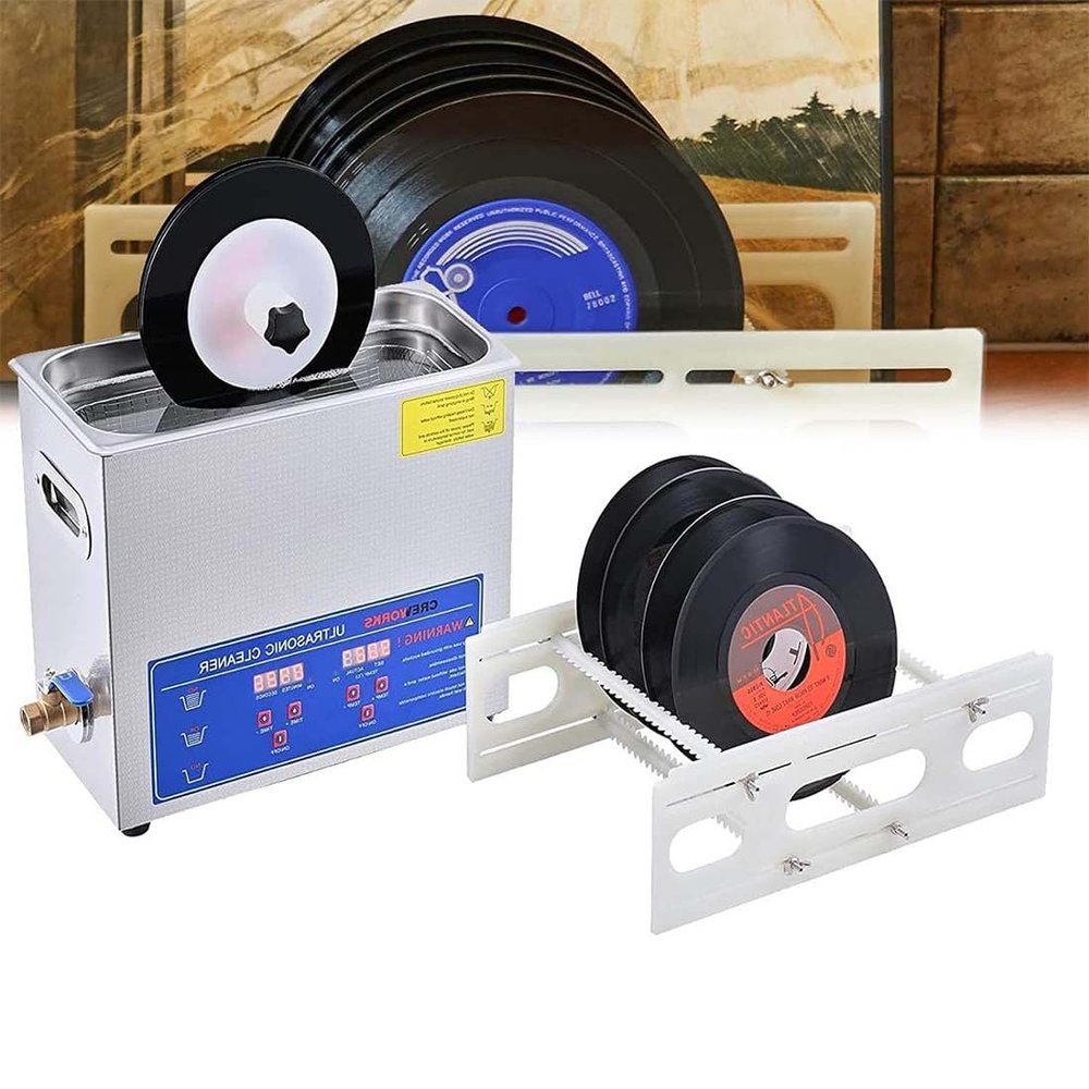 6L 180W 40KHz Commercial Ultrasonic Cleaner, Professional Ultrasonic Vinyl Records Cleaning Machine, with Heater and Timer, Clean 1-6 Vinyl Records One time
