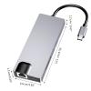Jesscasday USB C Hub Docking Station Type C to Adapter with RJ45 SDTF Card Reader Charger for Laptop USB C Splitter Cable view 3