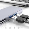 Jesscasday USB C Hub Docking Station Type C to Adapter with RJ45 SDTF Card Reader Charger for Laptop USB C Splitter Cable view 4