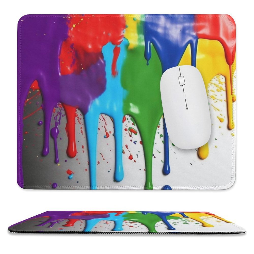 LFDSPYJE Mousepad with Stitched Edge Paint Splatter Backdrop MouseMat Non-Slip Rubber Mousepad Waterproof Desk Mat Comfortable Gaming MousePads for Office Laptop Computer