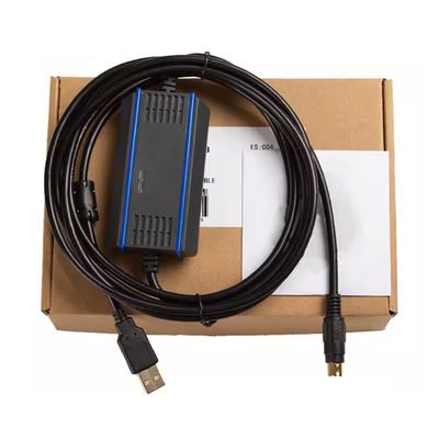 USB-HW+ for PLC Debugging Cable E/S/H/C/T Programming Cable Communication Download Cable Optical Isolated Black 3 Meter