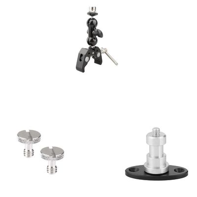 CAMVATE Crab clamp + 1/4"-20 Slotted Screw + 1/4"-20 Thread Screw Connector