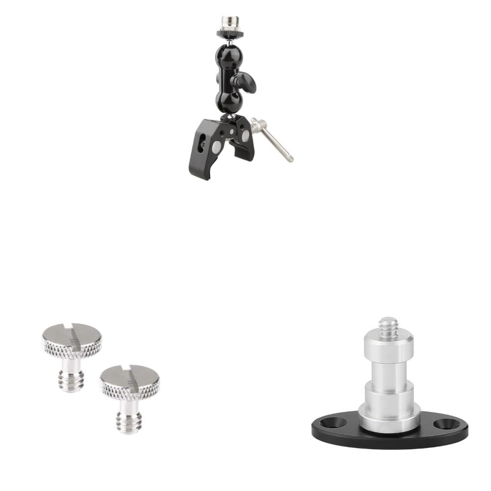 CAMVATE Crab clamp + 1/4"-20 Slotted Screw + 1/4"-20 Thread Screw Connector
