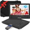 12.5" Portable DVD Player, Bluetooth Headrest Video Players with 10.1" Swivel Screen, 5 Hours Rechargeable Battery, DVD Player for car, Regions Free, Car DVD Player Supports SD/USB/Sync TV view 1