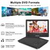 12.5" Portable DVD Player, Bluetooth Headrest Video Players with 10.1" Swivel Screen, 5 Hours Rechargeable Battery, DVD Player for car, Regions Free, Car DVD Player Supports SD/USB/Sync TV view 3