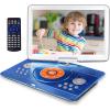 16.9" Portable Mobile DVD Player with 14.1" Large Swivel Screen with 6 Hrs Rechargeable Battery for Kids, Sync TV, Support USB SD Card with Car Charger (Blue) view 1